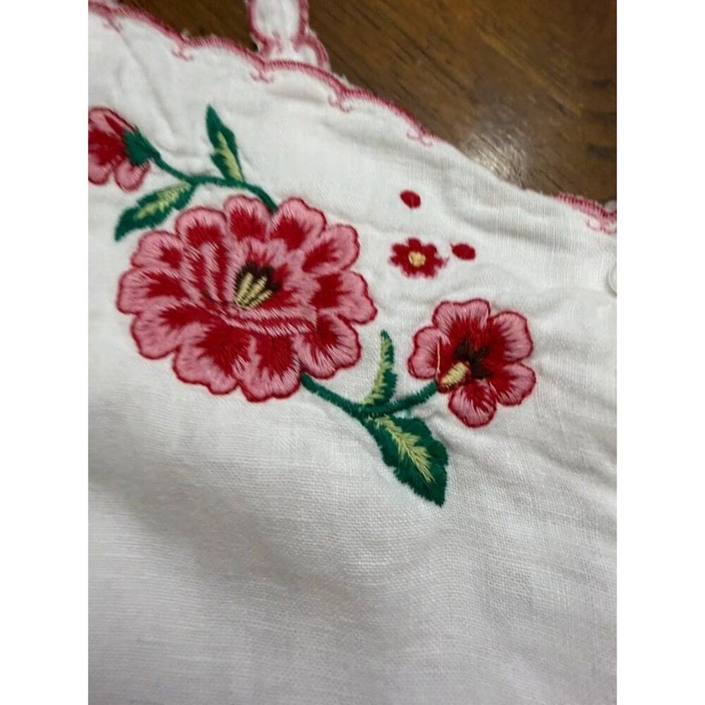 J.Crew Size 8 Embroidered Linen Mini Dress White Floral Cottagecore - Picture 10 of 14